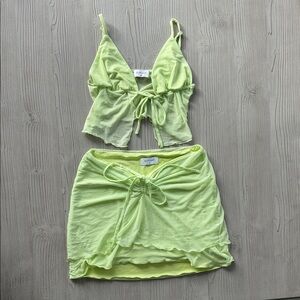 Outcast Clothing Lime Green Skirt Set